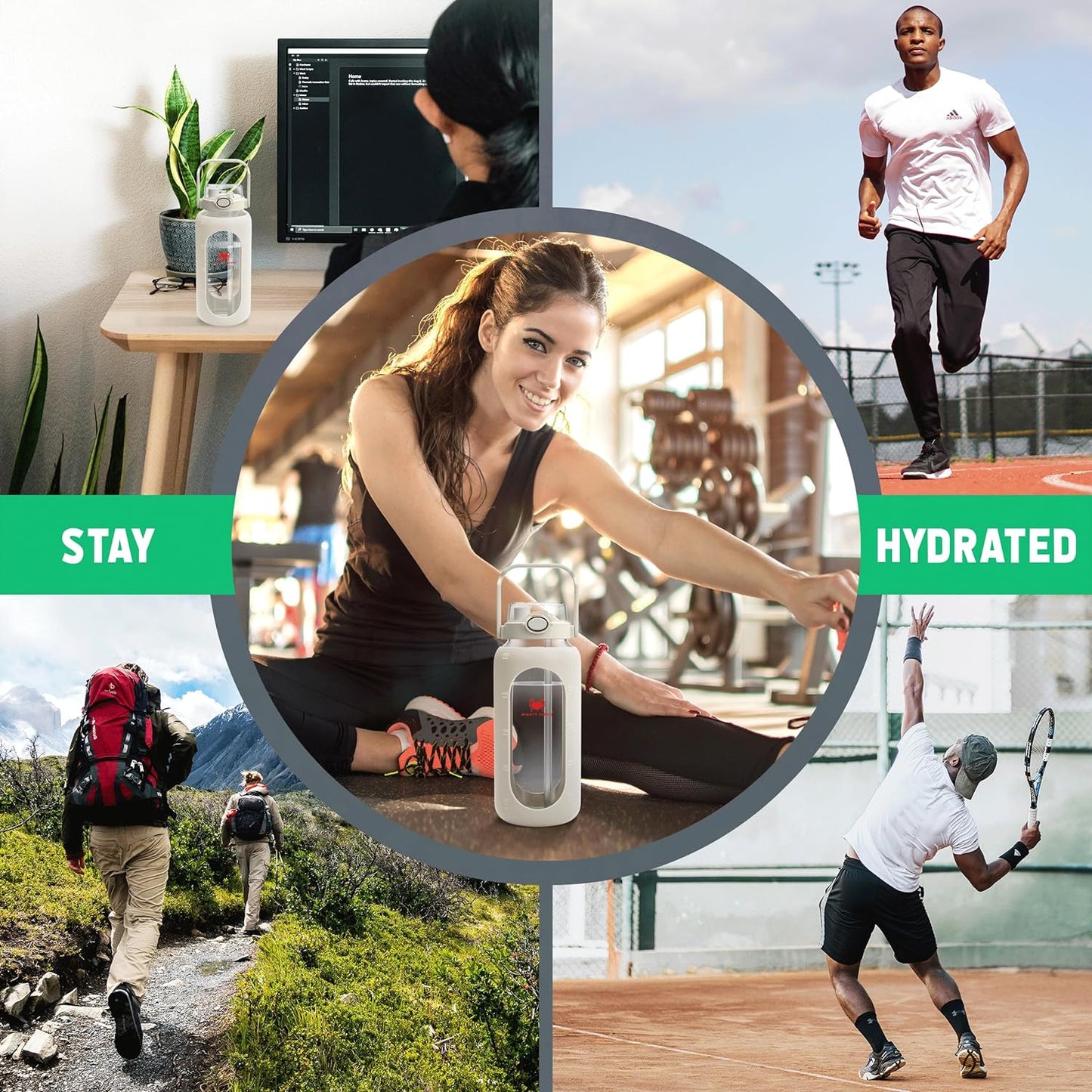 FINAL SALE - MIGHTY VESSEL™ ORIGINAL GLASS WATER BOTTLE | 64 OZ