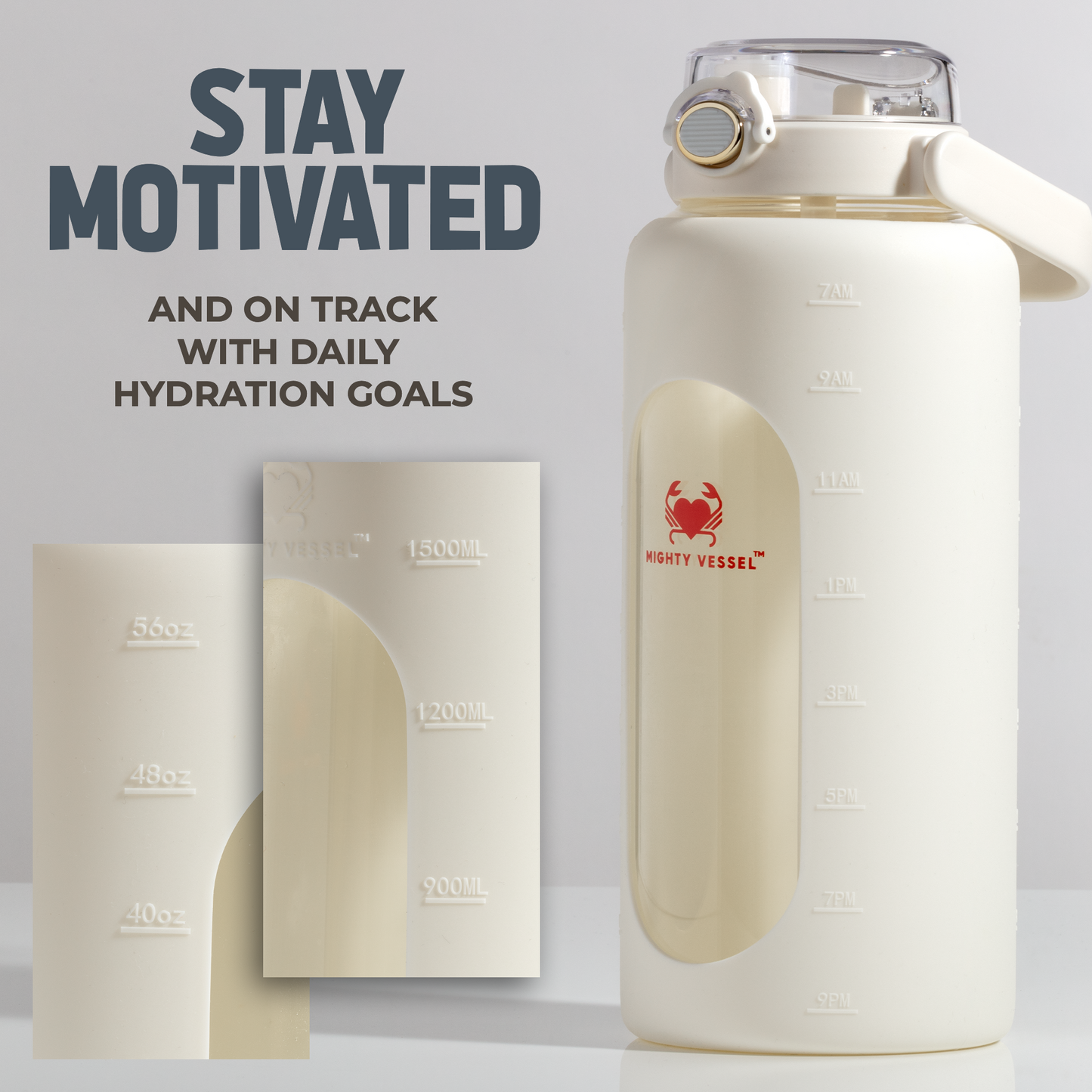 Mighty Vessel™ 64 oz Shatter-Resistant Glass Water Bottle