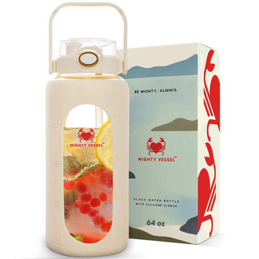 FINAL SALE - MIGHTY VESSEL™ ORIGINAL GLASS WATER BOTTLE | 64 OZ
